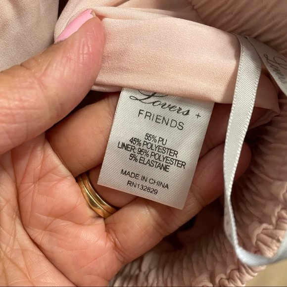 Lovers + Friends Vegan Croc Leather Soccer Shorts Pink Elastic Waist - Picture 10 of 10